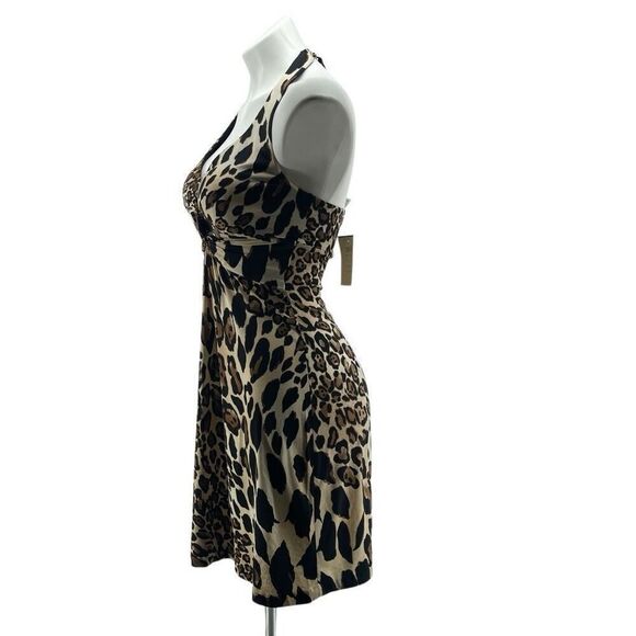 Cache Women’s Leopard Print Halter Dress Size Small, New With Tags, MSRP $128 - Picture 4 of 17